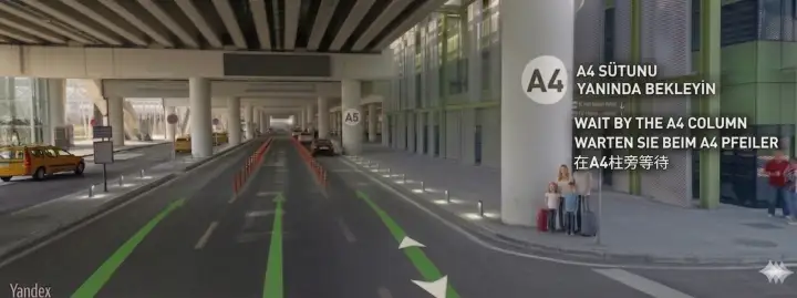 Car park pillars marked with the letter A